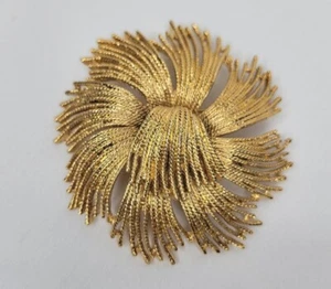 Vintage Monet Blume Brosche goldfarben Cordelia Buchstück groß Statement signiert - Bild 1 von 12