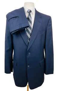 HART SCHAFFNER MARX Mens 43R Navy USA Wool 2 Piece Suit With Dress Pants 32x30 - Picture 1 of 12
