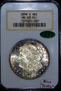 1898-S Morgan Dollar NGC & CAC MS-63 PL; Nice "Fattie" - Picture 1 of 4