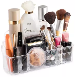 Clear Cosmetic Storage Makeup Organizer Display Rack for Vanity Bathroom Counter - Picture 1 of 5
