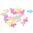 100Pcs 12mm wide Candy Color Opaque Cross Beads  Girls