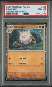 Pokémon Paldea Evolved 107 PRIMEAPE ANNIHILAPE ex BOX Cosmos PSA 10 Low Pop! - Picture 1 of 2