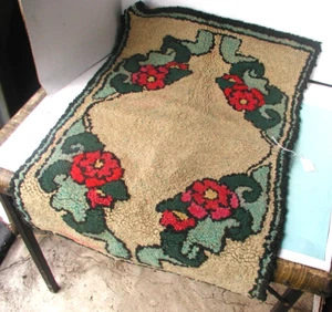 Early 1900's Rag Rug - Picture 1 of 3