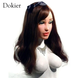 Realistic Silicone Female Mask Full Head Wear Hoods Cosplay Crossdresser Mask - Picture 1 of 5