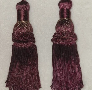 Große Quasten 6" weinrot dekorative Gardine Gardine Borte * Fehler 2er Set - Bild 1 von 11