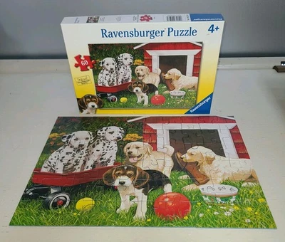 Rompecabezas Ravensburger 2010 60 piezas niños fiesta cachorro COMPLETO carro casa perro Foto 1 de 4
