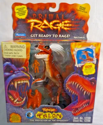 Figura de acción de colección Primal Rage Talon Raptor Playmates 1994 nueva en caja Foto 1 de 4