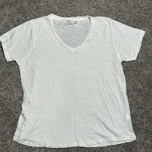 Vineyard Vines 100% Leinen V-Ausschnitt Tshirt Damen Größe M leicht minimalistisch - Bild 1 von 5