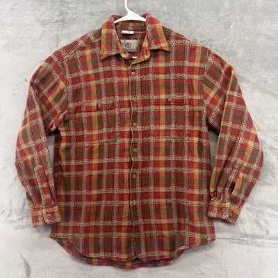 The Territory Ahead 衬衫男式大号橙色红色绿色格子纽扣纹理 — 第 1/4 张图片