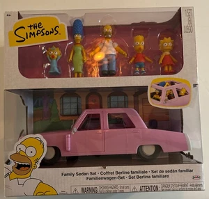 Set 5 action figure The Simpsons Family Sedan Car Marge Lisa Homer Maggie Bart - Foto 1 di 7
