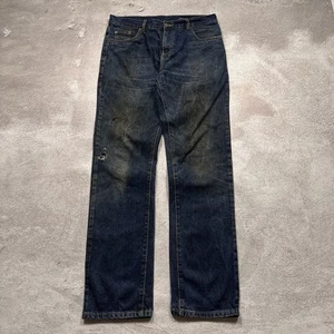 Pantalones de mezclilla pintados estilo Helmut Lang vintage vanguardista desgastados talla 34 para hombre - Imagen 1 de 16