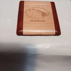 Specchio compatto hawaiano legno souvenir unisex - Foto 1 di 4