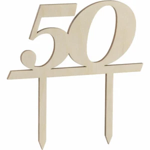 Folkroll cake topper with number 50 cake topper cake decoration wood - Picture 1 of 1
