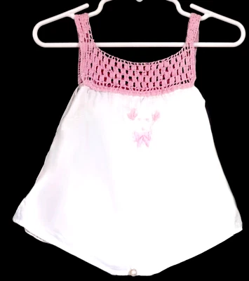 ERA DE LA DEPRESIÓN BEBÉ RECIÉN NACIDO SACO DE ALIMENTACIÓN BLANCO MAMELUCO COSIDO A MANO CON ENCAJE DE GANCHILLO Foto 1 de 3