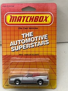 1987 MATCHBOX SUPERFAST MB 72 SILVER CADILLAC ALLANTE NEW ON CARD - Picture 1 of 6