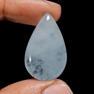 Natural Milky Aquamarine Pear Shape Cabochon Gemstone 22.5 Ct 27X17X5 mm OA-8877 - Picture 1 of 5