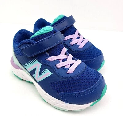 New Balance 680 V6 Girls Size 4W Wide Captain Blue Violet Sneaker Shoes IA680CW6 - Image 1 of 4