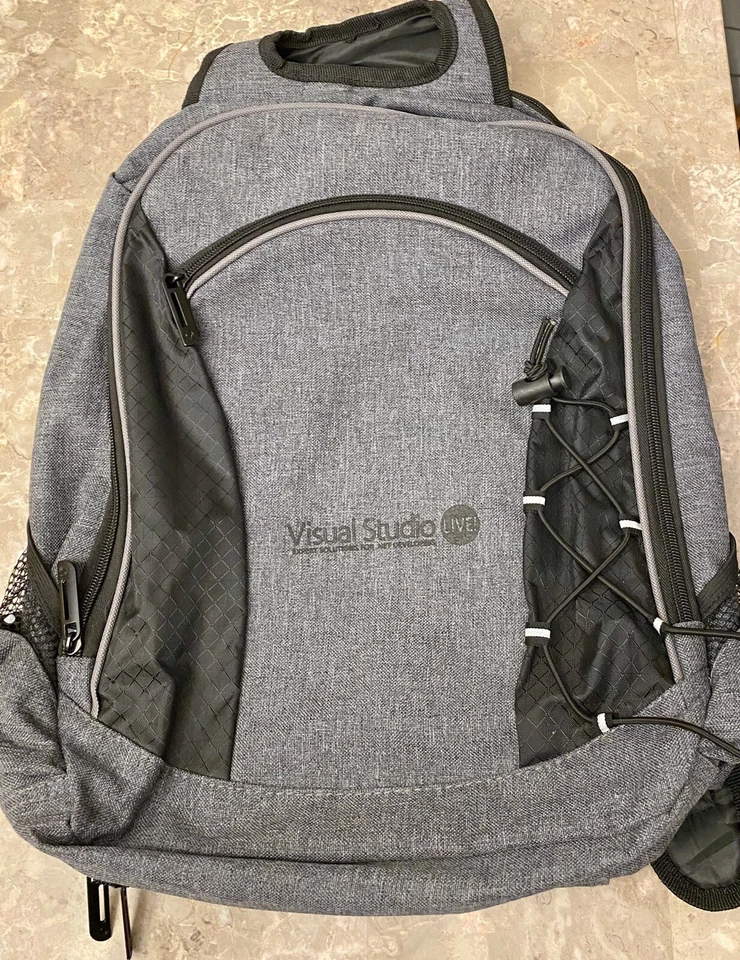 Visual Studio Live! Laptop Computer Backpack Bag Gray Black - Image 1 of 4