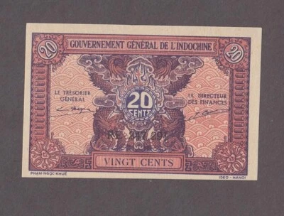 French Indochina 20 Cents Banknote P-90 ND (1942) UNC - Image 1 of 2