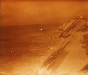 FRANCE Paysage marin Rochers Photo Plaque de verre Stereo Vintage P29L9n22