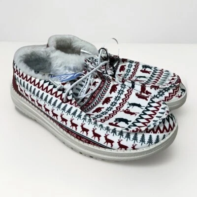 Hey Dude Wendy Holiday Cheers Navidad Mujer Talla 9 Zapatos Mocasines Forrados de Piel Foto 1 de 4