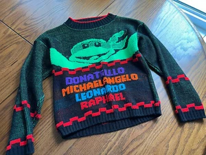 vtg TMNT teenage mutant ninja turtles boys sweater S M - Picture 1 of 2