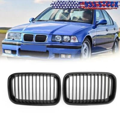 Pair Glossy Black Kidney Sport Hood Grill Grille For BMW 92-96 E36 318i 325i Foto 1 de 4