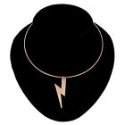 Ky & Co Rose Gold Tone Big Lightning Bolt Pendant Charm Collar Necklace 15"