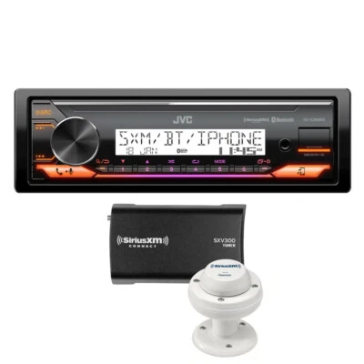 JVC KD-X38MBS Single-DIN Marine Digital Receiver + SiriusXM SXV300M1 - Image 1 of 4