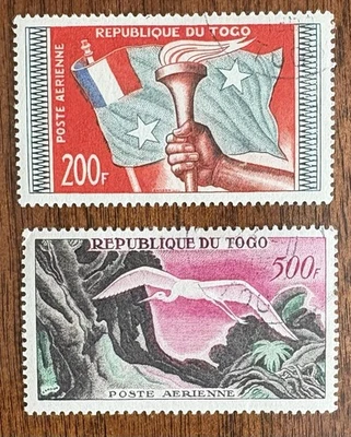 Togo, Rep. 1957 Juego de 2 Correos Aéreos, SC#C29-C30, Usado.#02-11161 Foto 1 de 2