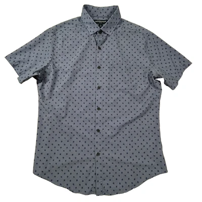 Мужская основная рубашка Mizzen отделка M подветренные листья геометрическое исполнение на пуговицах - Изображение 1 из 4