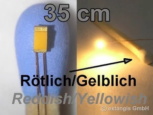 10 x SMD LED 0603 ULTRAFLACH SUPER GOLDEN WHITE RÖTLICH-GELBLICH +Cu-Draht 35cm - Bild 1 von 1