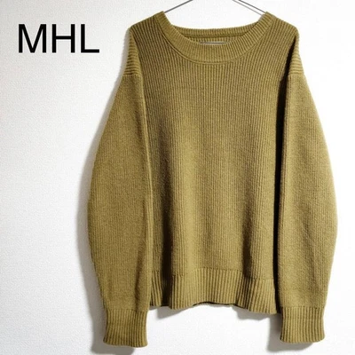 MHL Wool Cotton Knit Sweater L Mustered Color Used JAPAN - Image 1 of 4