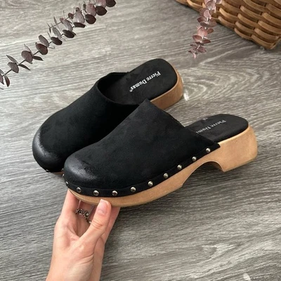 Zapatos sin cordones Pierre Dumas negros/tostados de gamuza sintética con tachuelas para mujer 8 Foto 1 de 4