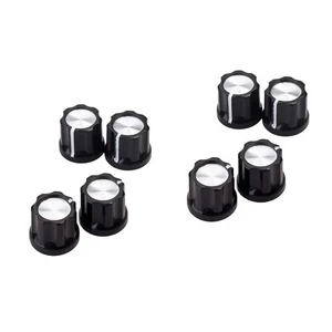 2 Count Aluminum Foil Knob Electric Guitar Knobs Metal D-type Shaft Pot Amp - Picture 1 of 12