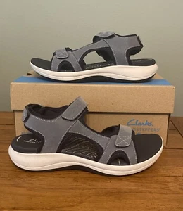 Clarks Cloudsteppers Denim Blue Mira Bay Strappy Sandals Women's Size 9 - Picture 1 of 11