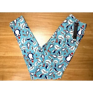 Pinguin weiche Leggings blau Weihnachten Urlaub Strümpfe klein Back to School! - Bild 1 von 6