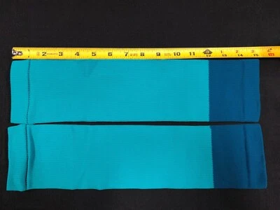 MIAMI DOLPHINS TEAM ISSUED AQUA/NAVY FOOTBALL NFL "HALF" CALF SOCKS 15' INCH — 第 1/4 张图片