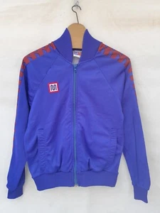 Vintage Barcelona CF 1984 89 Track Jacket Boys Blue Meyba Embroidered Badge - Picture 1 of 8