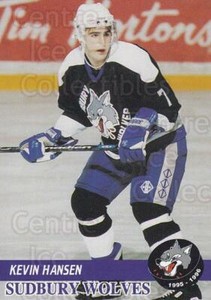 1995-96 Sudbury Wolves Black Jersey #8 Kevin Hansen
