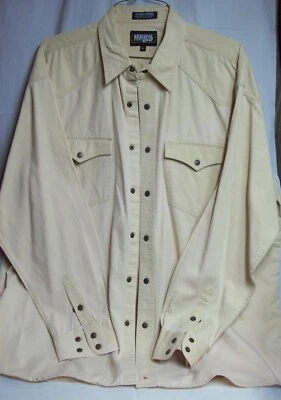Camisa Western Para Hombres Talla XL Crema Manga Larga A Presión De Colección Resistol Rodeo Gear Foto 1 de 4