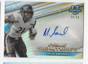 Tarjeta automática 2021-22 Bowman University/50 Myjai Sanders Prime Signatures # 28/50! - Imagen 1 de 2