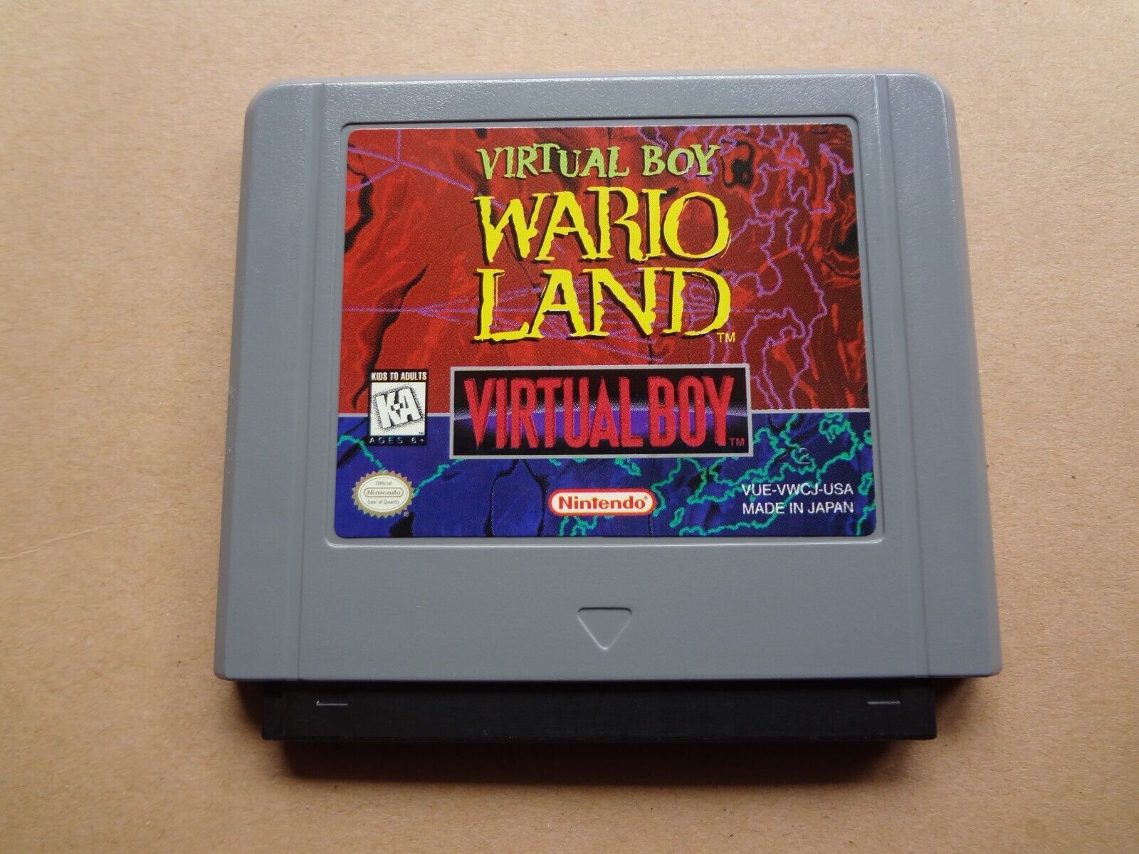 Virtual Boy Wario Land (Nintendo Virtual Boy, 1995, Nintendo) Cartridge