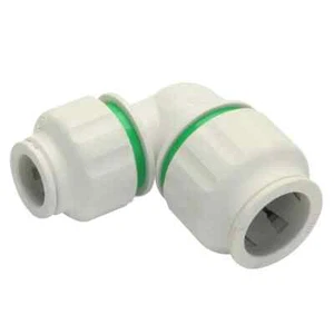 15mm X 10mm Unequal Reducing Elbow Union Push Fit Plastic White Twistloc Plumbin - Picture 1 of 4
