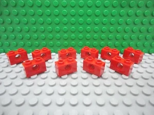 Lego 10 Red technic 1x2 beam brick with 1 pin hole NEW - Picture 1 of 1