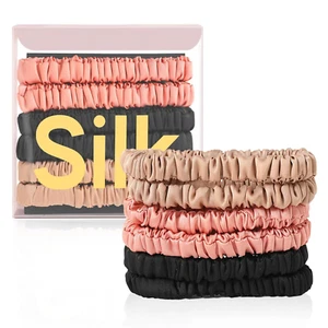6Pcs Silk Hair Ties Small 22 Momme 100% Pure Mulberry Silk Scrunchies for Women - Picture 1 of 12