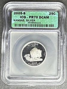 2005-S Silver Proof Kansas Quarter ICG PR-70 DCAM, Buy 3 Items, Get $5 Off!! - Picture 1 of 2