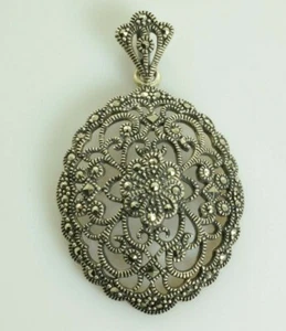 Colgante de filigrana de marcasita en plata de ley - Imagen 1 de 3