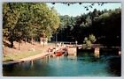Small Boat Locks, Port Carling, Muskoka, Ontario, Vintage Chrome Postcard
