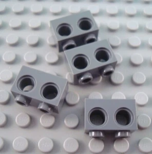 New LEGO Lot of 4 Dark Bluish Gray 1x2 Technic Mindstorms Brick Pieces 2 Holes - Picture 1 of 1